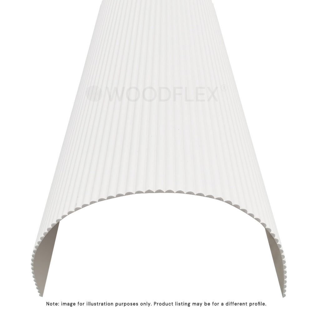 WOODFLEX WHITE PRIMED FLEXIBLE UNDERBENCH - HALF ROUND 27 - 900mm X 600mm