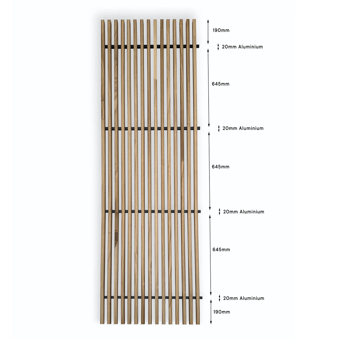 WOODFLEX Outdoor Hard Wood Slat Wall Fence Batten Screen Cladding - 2400mm x 600mm