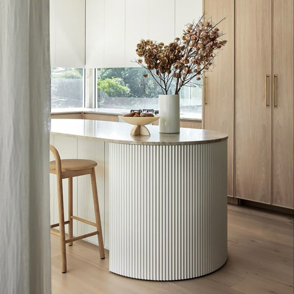 WOODFLEX WHITE PRIMED FLEXIBLE UNDERBENCH - HALF ROUND 27 - 900mm X 600mm