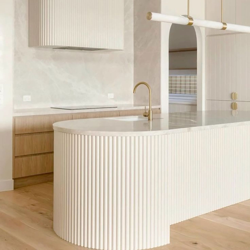WOODFLEX WHITE PRIMED FLEXIBLE UNDERBENCH - HALF ROUND 27 - 900mm X 600mm