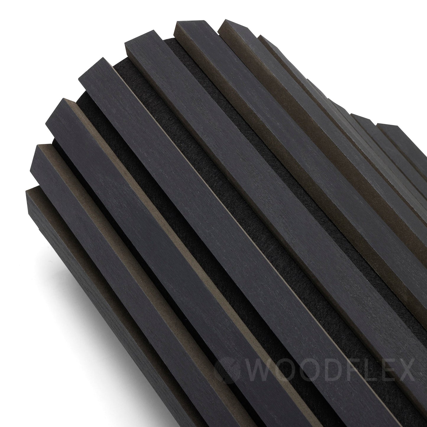 WOODFLEX Flexible Acoustic Wood Slat Wall Panel, Black Veneer - 2700mm x 600mm