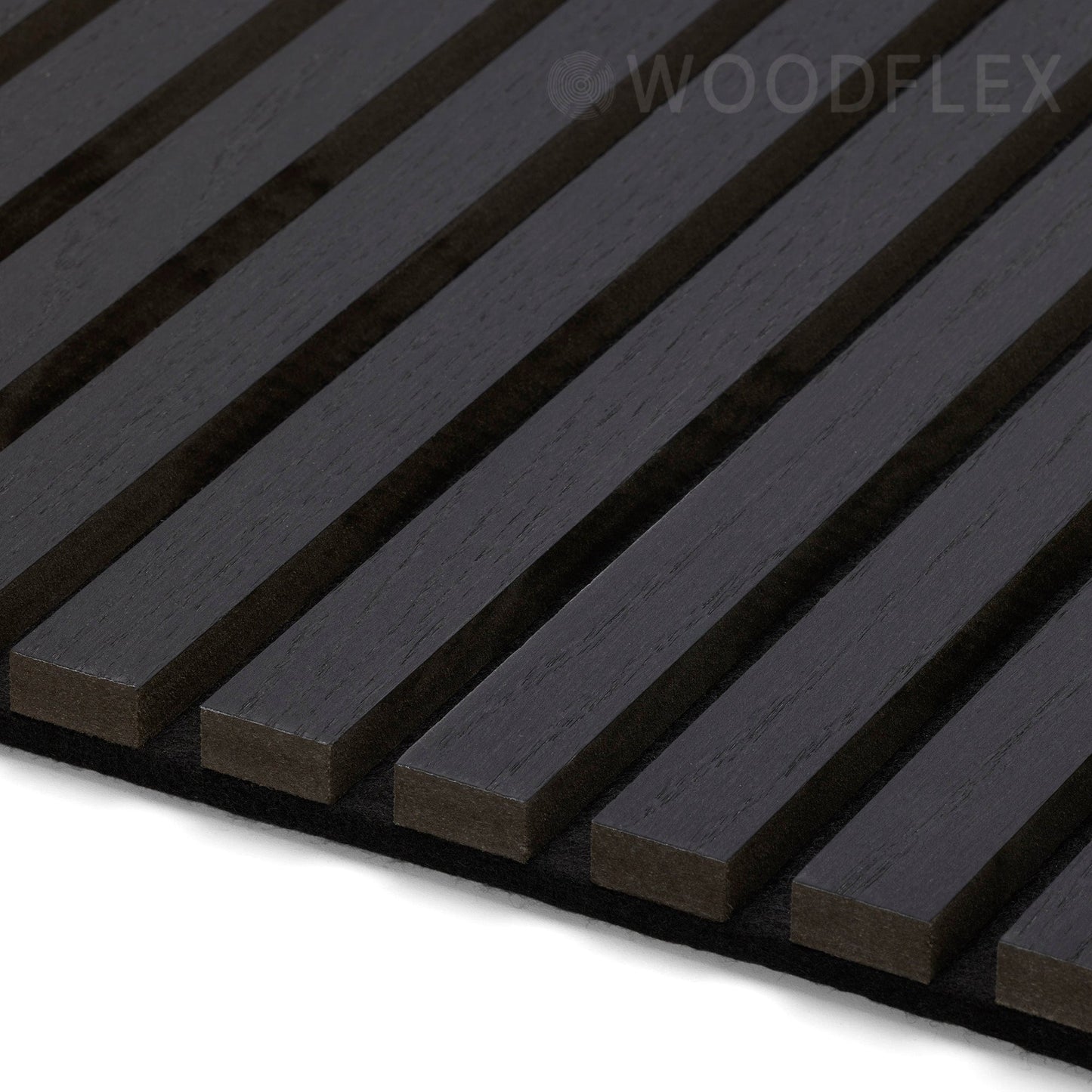 WOODFLEX Flexible Acoustic Wood Slat Wall Panel, Black Veneer - 2700mm x 600mm
