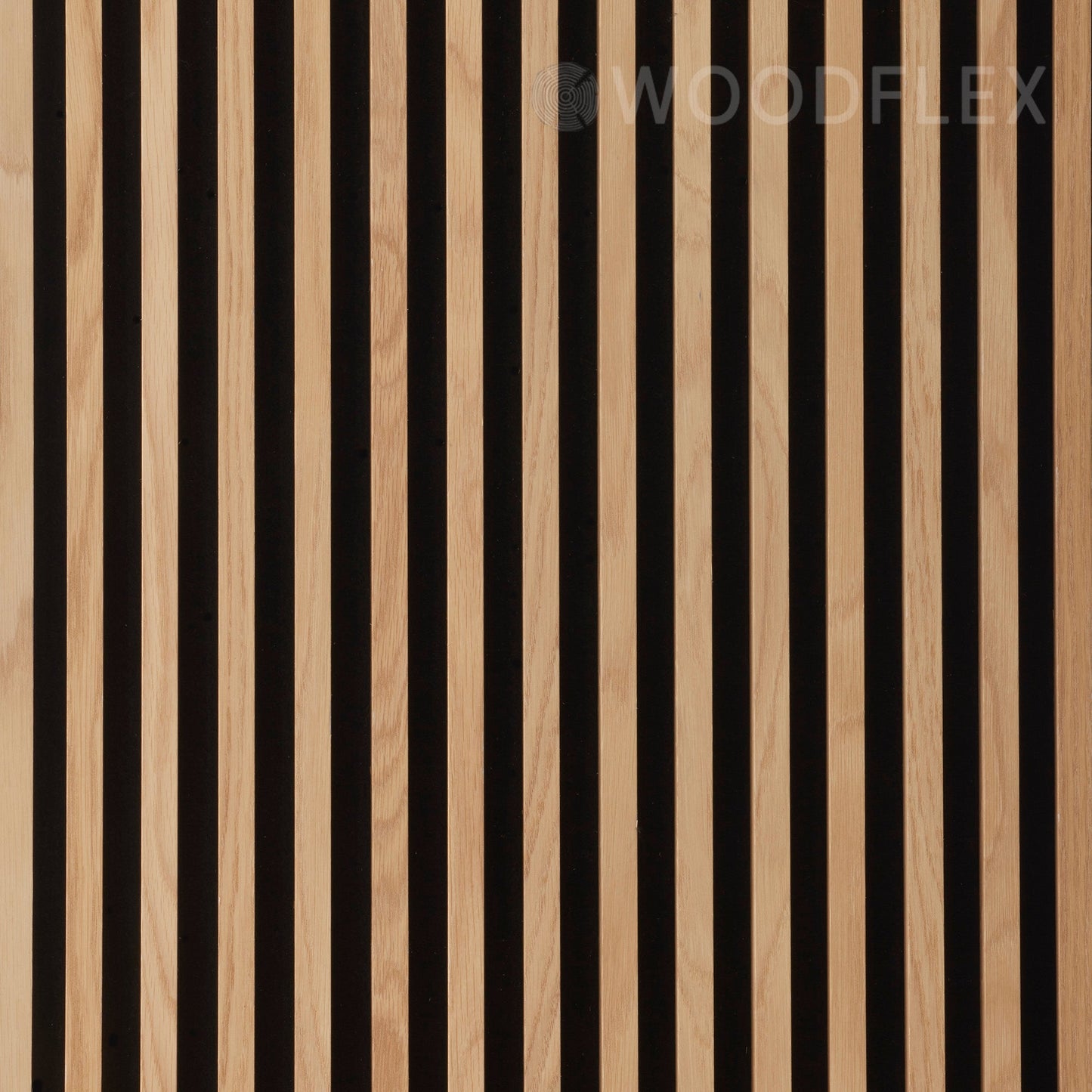 WOODFLEX Flexible Acoustic Battened Wood Slat Panel - 3 Sided Full Wrap Oak Veneer - 2700mm x 600mm