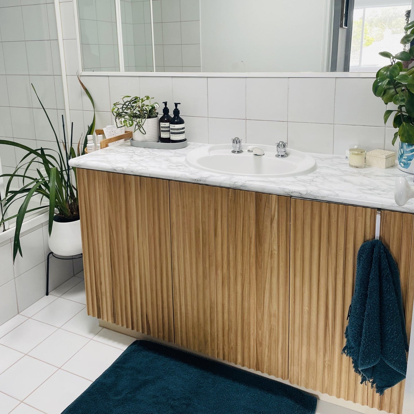WOODFLEX Flexible Solid Paulownia Wood Slat Wall Panel - 2700mm x 600mm - Wave