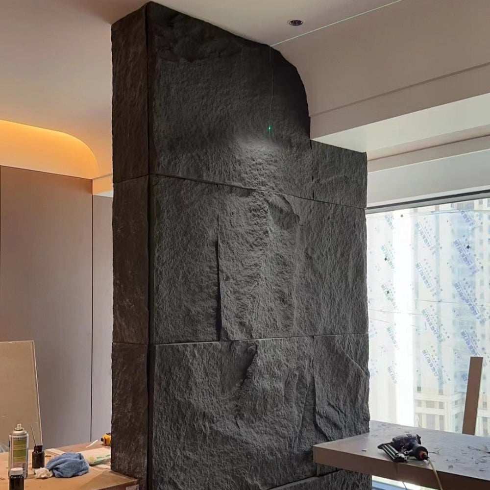 WOODFLEX FLEXIBLE PU STONE PANEL - STONE SKIN Black - 2400 x 600mm