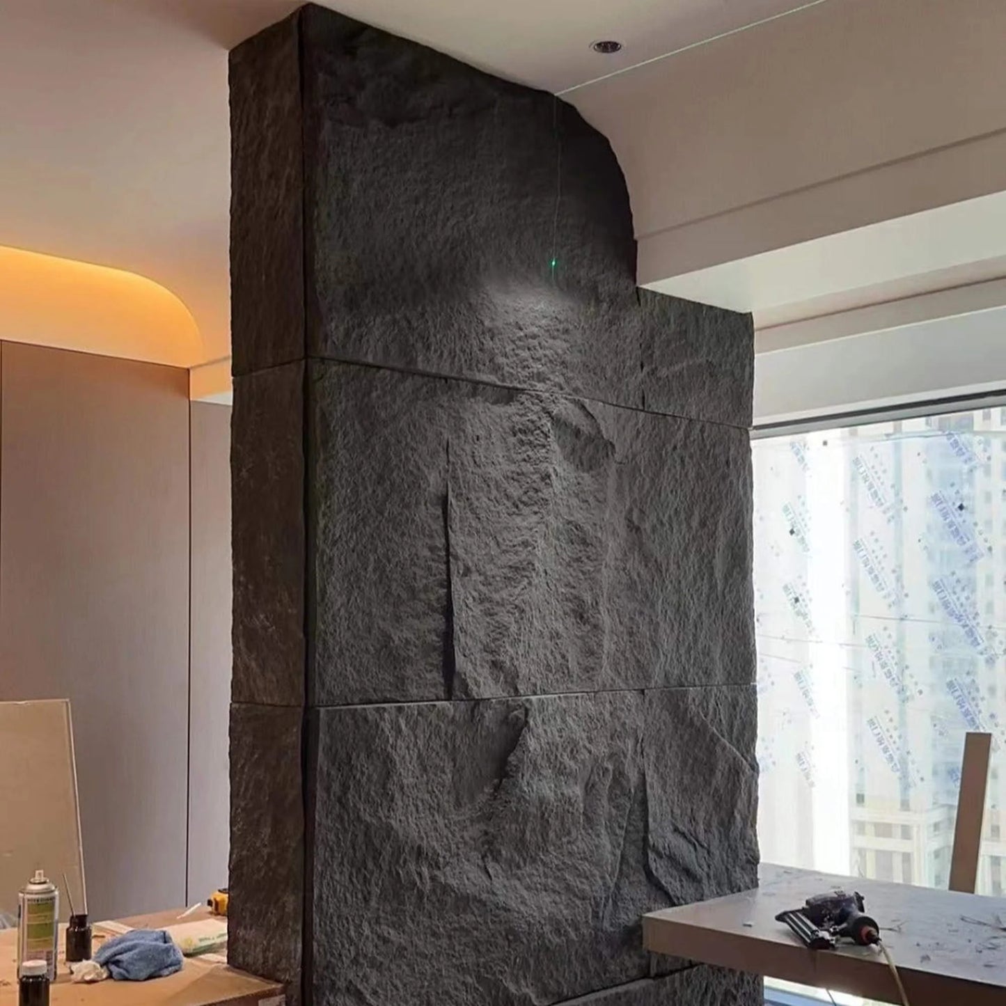 WOODFLEX PU STONE PANEL - STONE SKIN Black - 1200 x 600mm