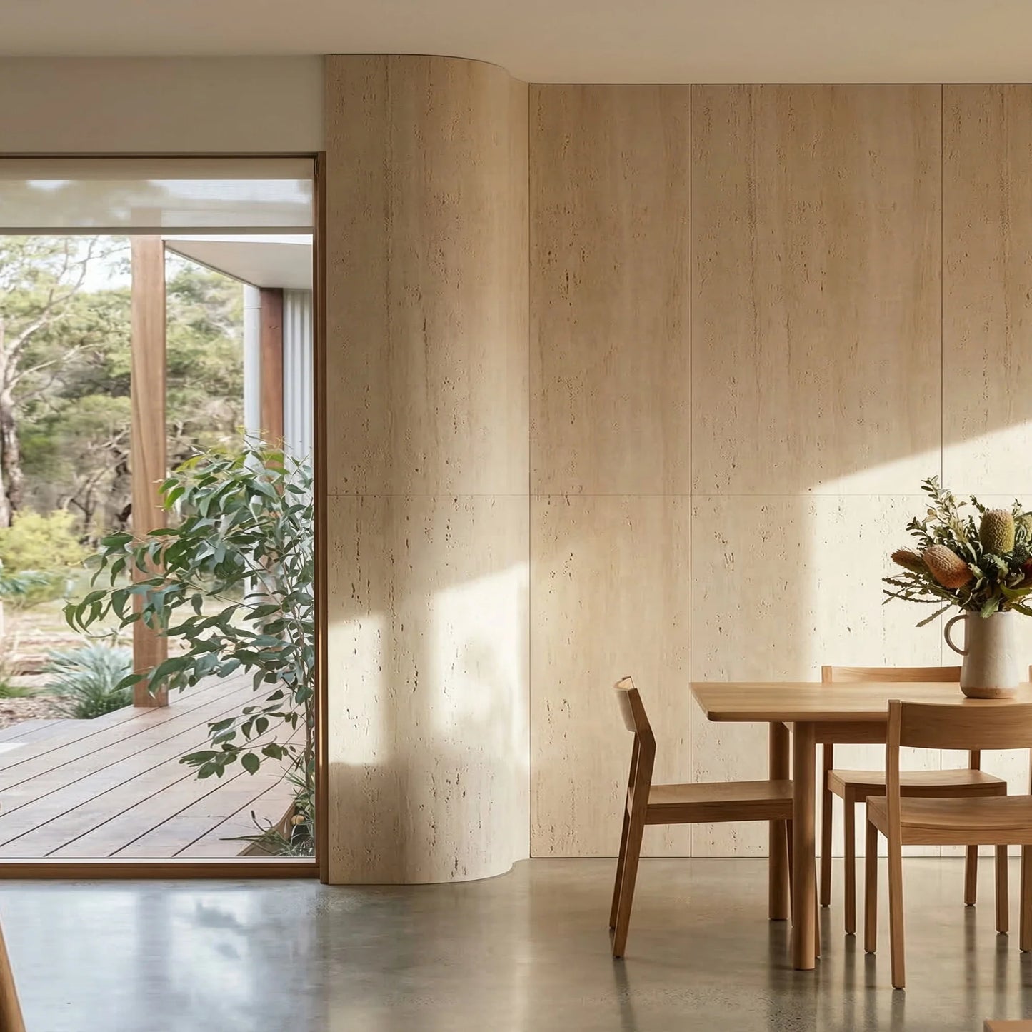 WOODFLEX  Flexible SOFT STONE PANEL - TRAVERTINE - 1200 x 600mm
