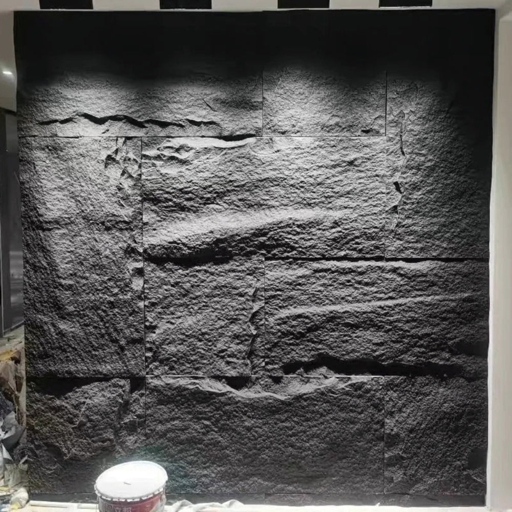 WOODFLEX FLEXIBLE PU STONE PANEL - STONE SKIN Black - 1200 x 600mm