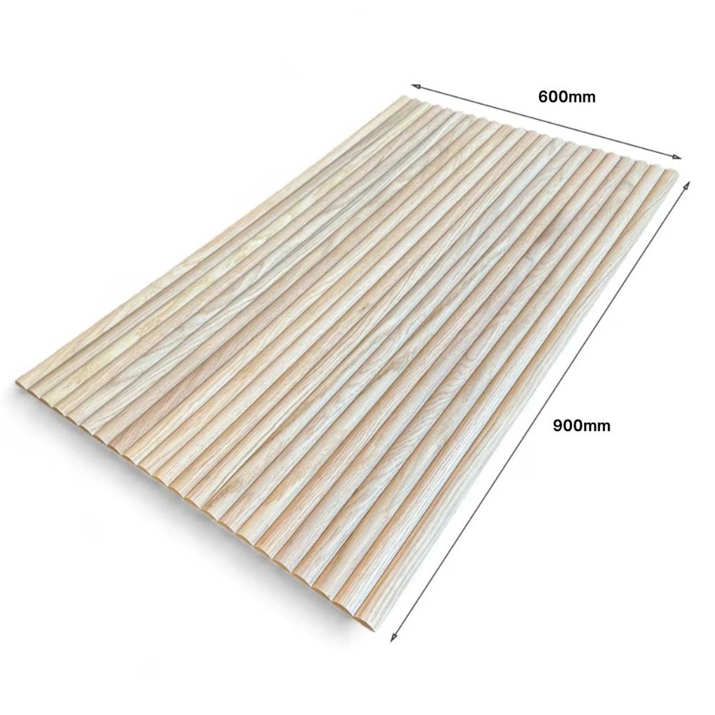 WOODFLEX Flexible Wooden Slat Under Bench Counter Panel - Oak Veneer - 900mm x 600mm - Half Round