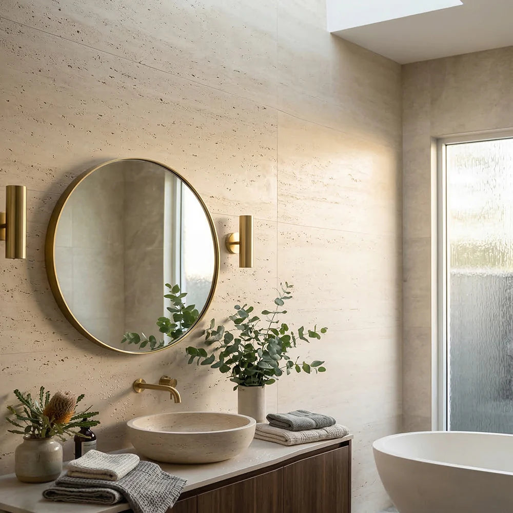 WOODFLEX FLEXIBLE SOFT STONE PANEL - TRAVERTINE - 1200 x 600mm