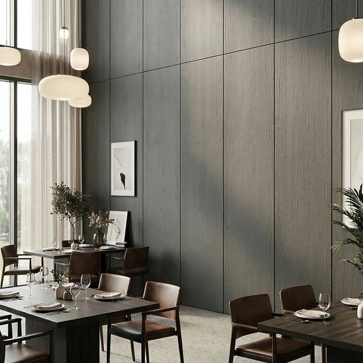 WOODFLEX  Flexible SOFT STONE PANEL - CHARCOAL BURNT WOOD - Black - 2700 x 600mm