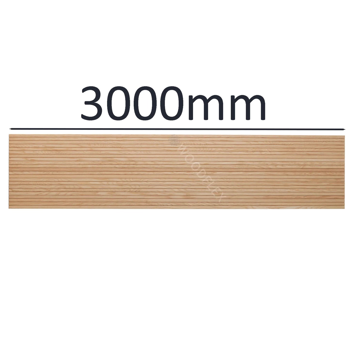 WOODFLEX Flexible Wooden Slat Wall Panel - Oak Veneer - 3000mm x 600mm - Trapezium