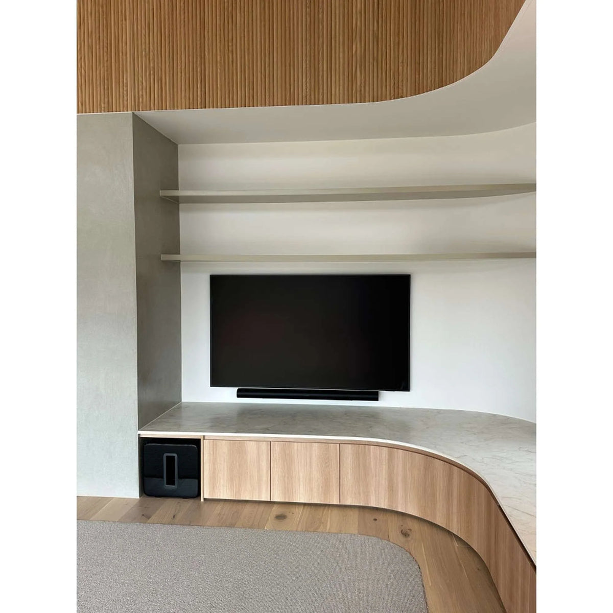 WOODFLEX Flexible Wooden Slat Wall Panel - Oak Veneer - 2700mm x 600mm - Half Round