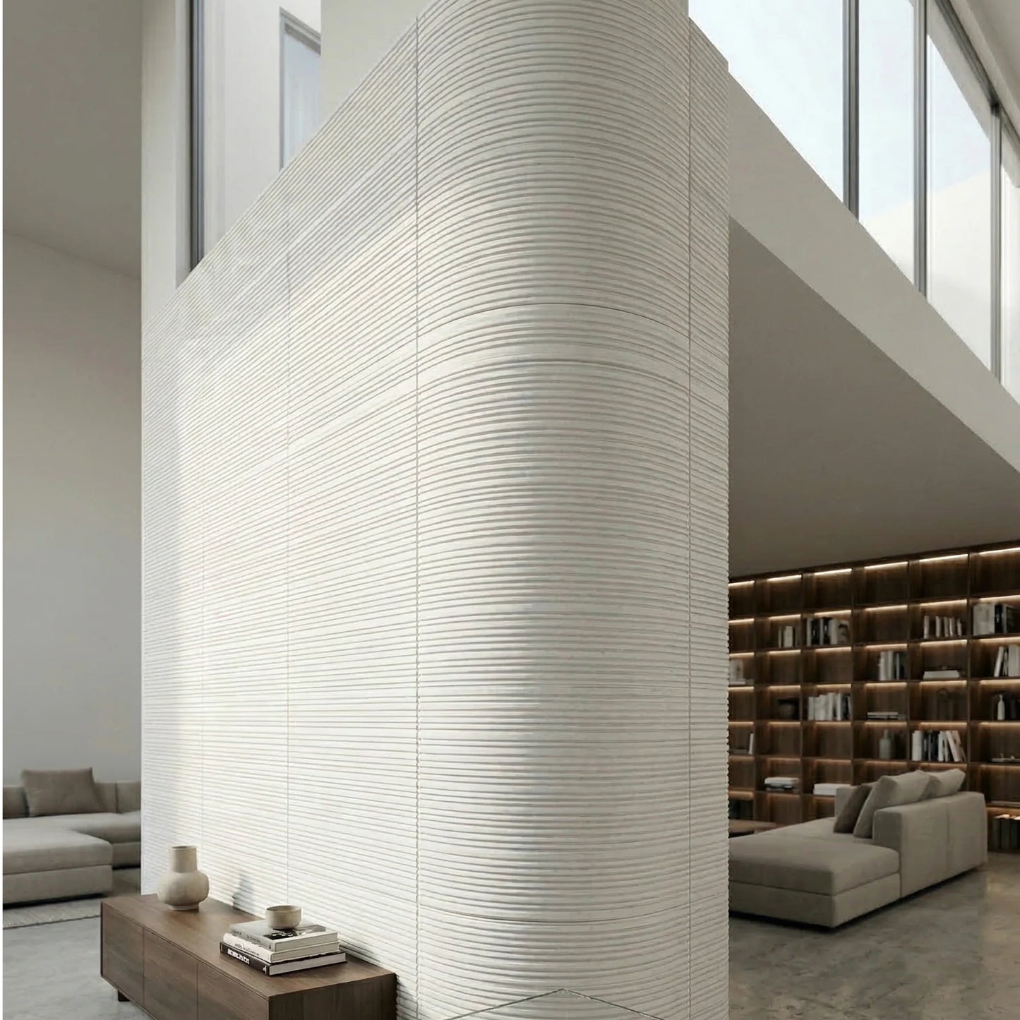 WOODFLEX FLEXIBLE SOFT STONE PANEL - NEW LINE White - 1200 x 600mm