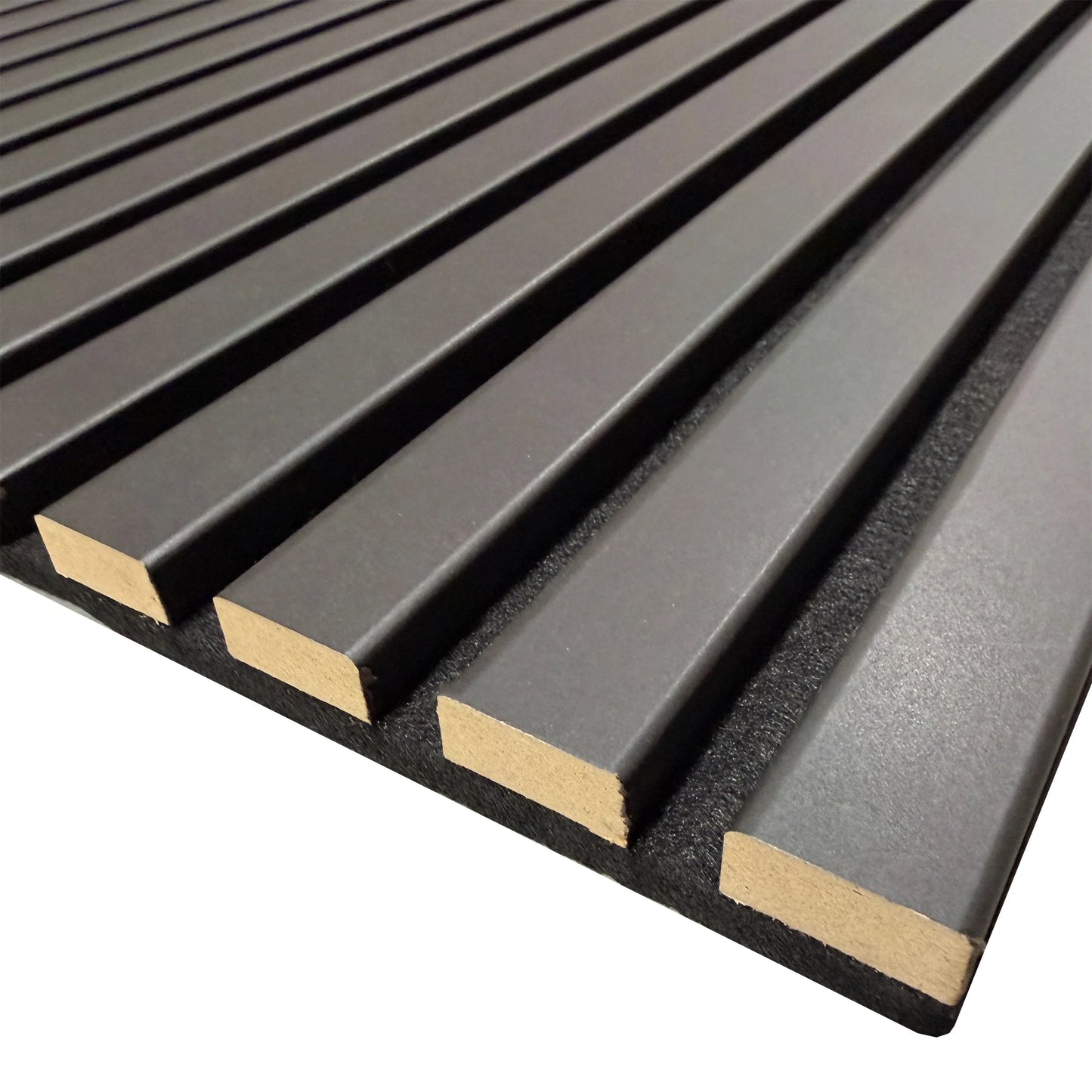 WOODFLEX Flexible Acoustic Wood Slat Wall Panel - Black Coated - 3000mm x 600mm