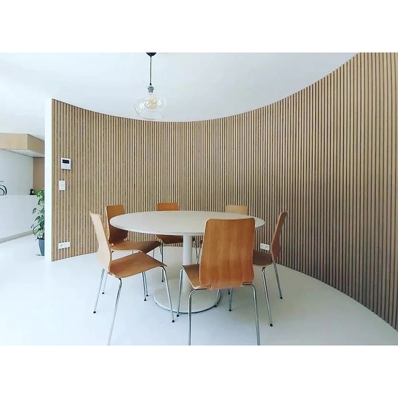 WOODFLEX Flexible Acoustic Wood Slat Wall Panel, Oak Veneer - 2400mm x 600mm