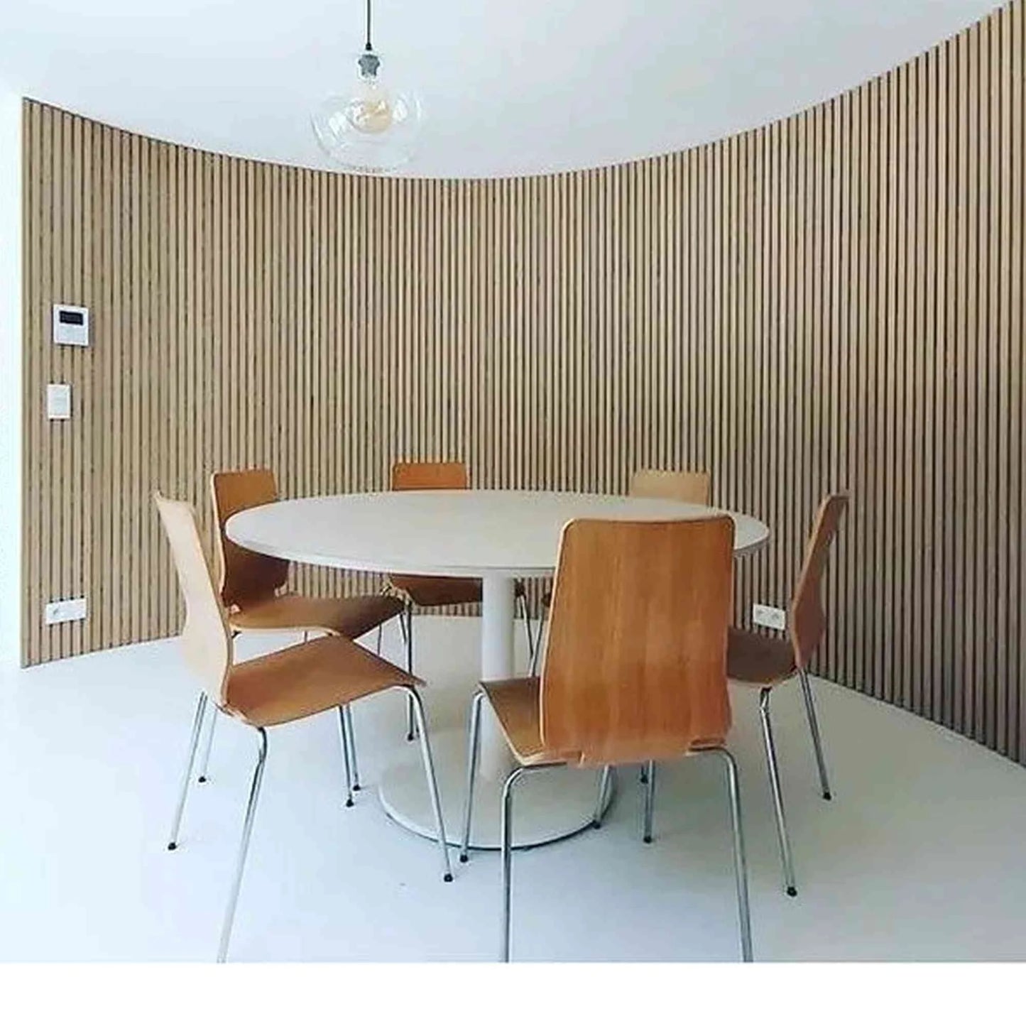 WOODFLEX Flexible Acoustic Wood Slat Panel - 3 Sided Full Wrap Oak Veneer on Black - 2700mm x 600mm