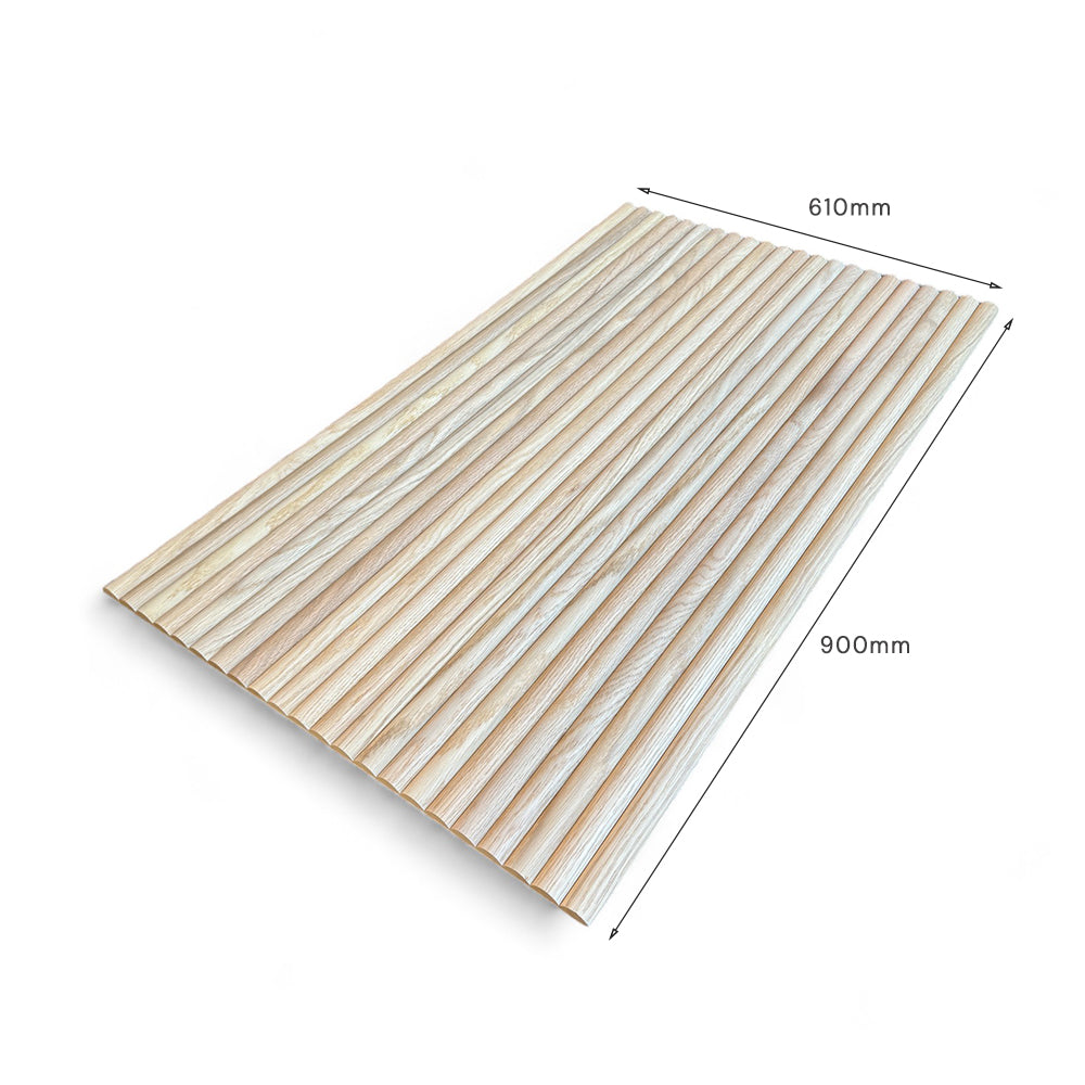 WOODFLEX Flexible Wooden Slat Under Bench Counter Panel - Oak Veneer - 900mm x 600mm - Half Round