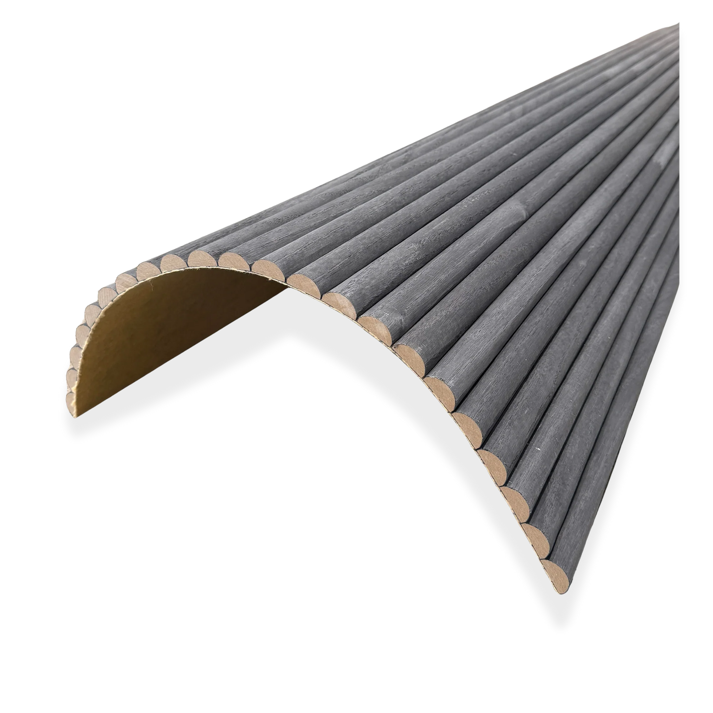 WOODFLEX Flexible Wooden Slat Wall Panel - Black - 2700mm x 600mm - Half Round 27mm