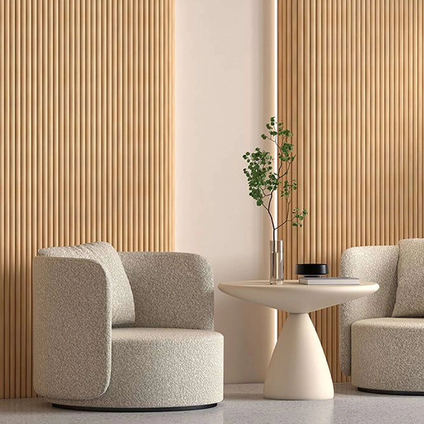 WOODFLEX® FLOW Flexible Wooden Wall Panel - Oak Veneer - 2700mm x 600mm - Half Round 37.5mm