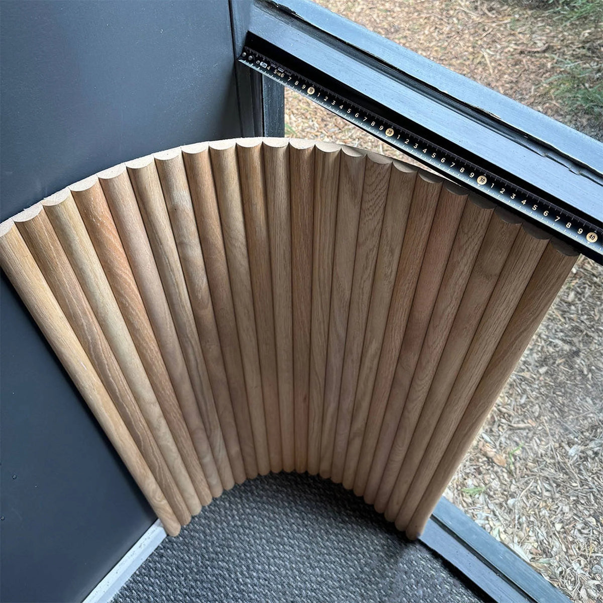 WOODFLEX Flexible Wooden Slat Wall Panel - Oak Veneer - 2700mm x 600mm - Half Round