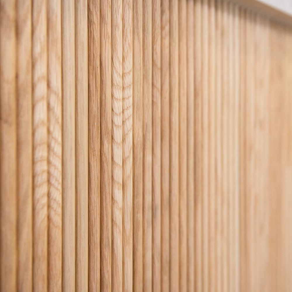 WOODFLEX Flexible Wooden Slat Wall Panel - Oak Veneer - 2700mm x 600mm - Half Round