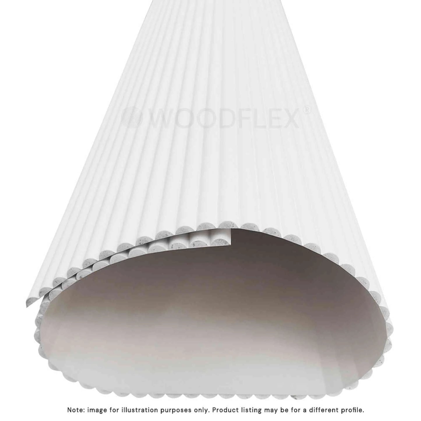 WOODFLEX WHITE PRIMED FLEXIBLE UNDER BENCH - HALF ROUND 27 - 900mm X 600mm
