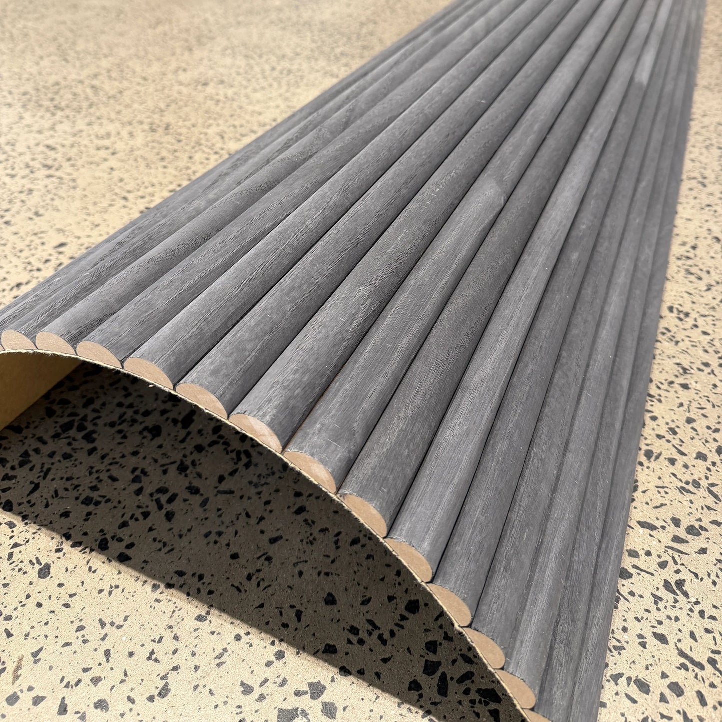 WOODFLEX Flexible Wooden Slat Wall Panel - Black - 2700mm x 600mm - Half Round 27mm