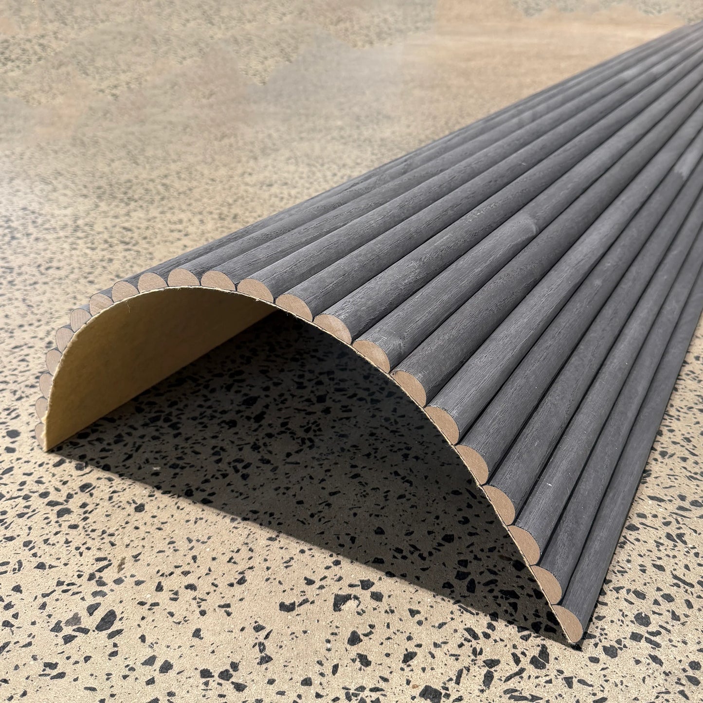 WOODFLEX Flexible Wooden Slat Wall Panel - Black - 2700mm x 600mm - Half Round 27mm