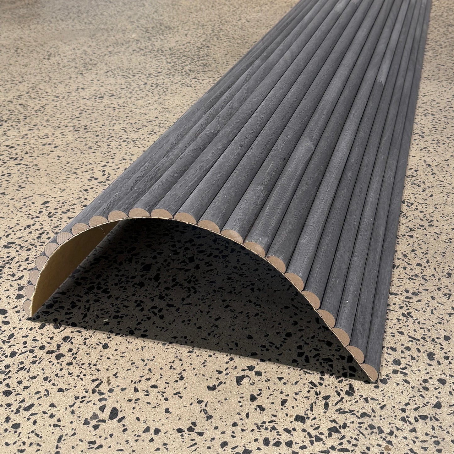 WOODFLEX Flexible Wooden Slat Wall Panel - Black - 2700mm x 600mm - Half Round 27mm