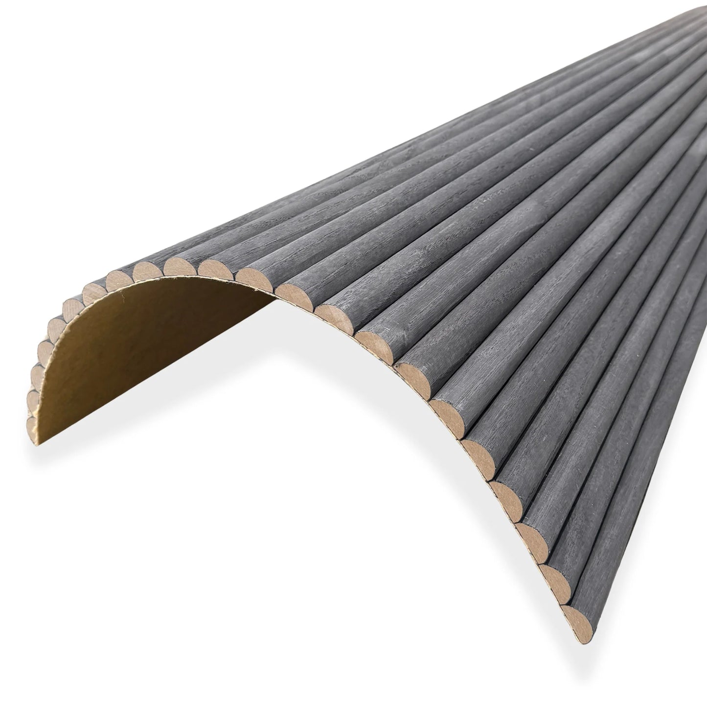 WOODFLEX Flexible Wooden Slat Wall Panel - Black - 2700mm x 600mm - Half Round 27mm