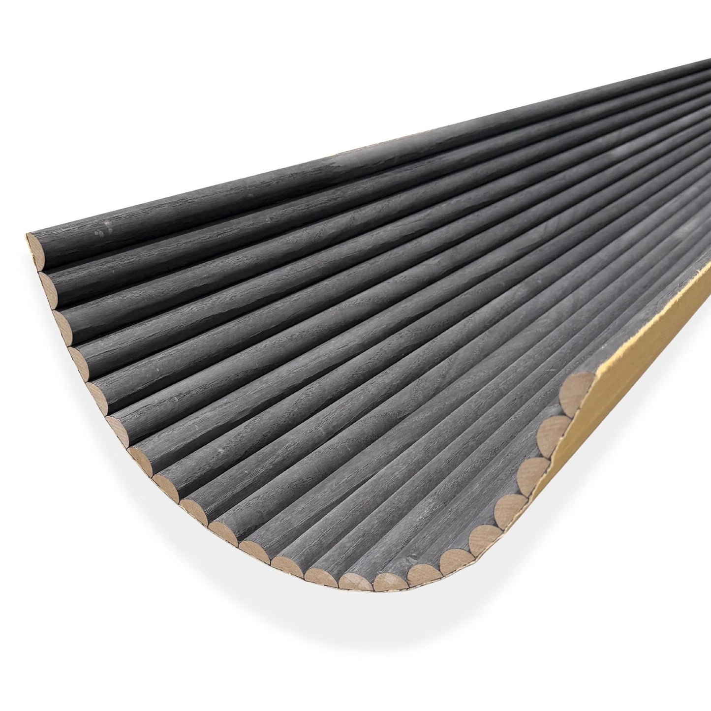 WOODFLEX Flexible Wooden Slat Wall Panel - Black - 2700mm x 600mm - Half Round 27mm