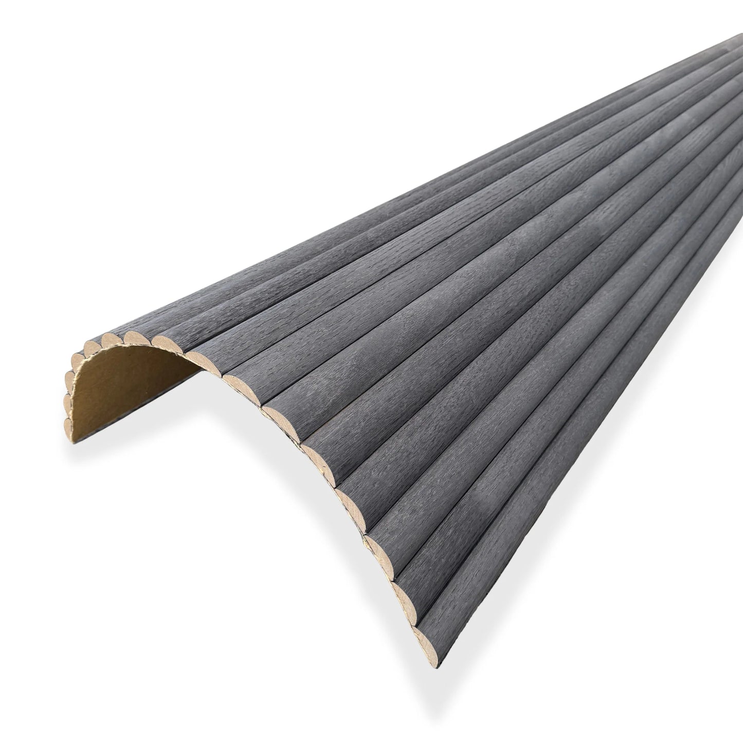 WOODFLEX Flexible Wooden Slat Wall Panel - Black Oak - 2700mm x 600mm - Half Round 37mm