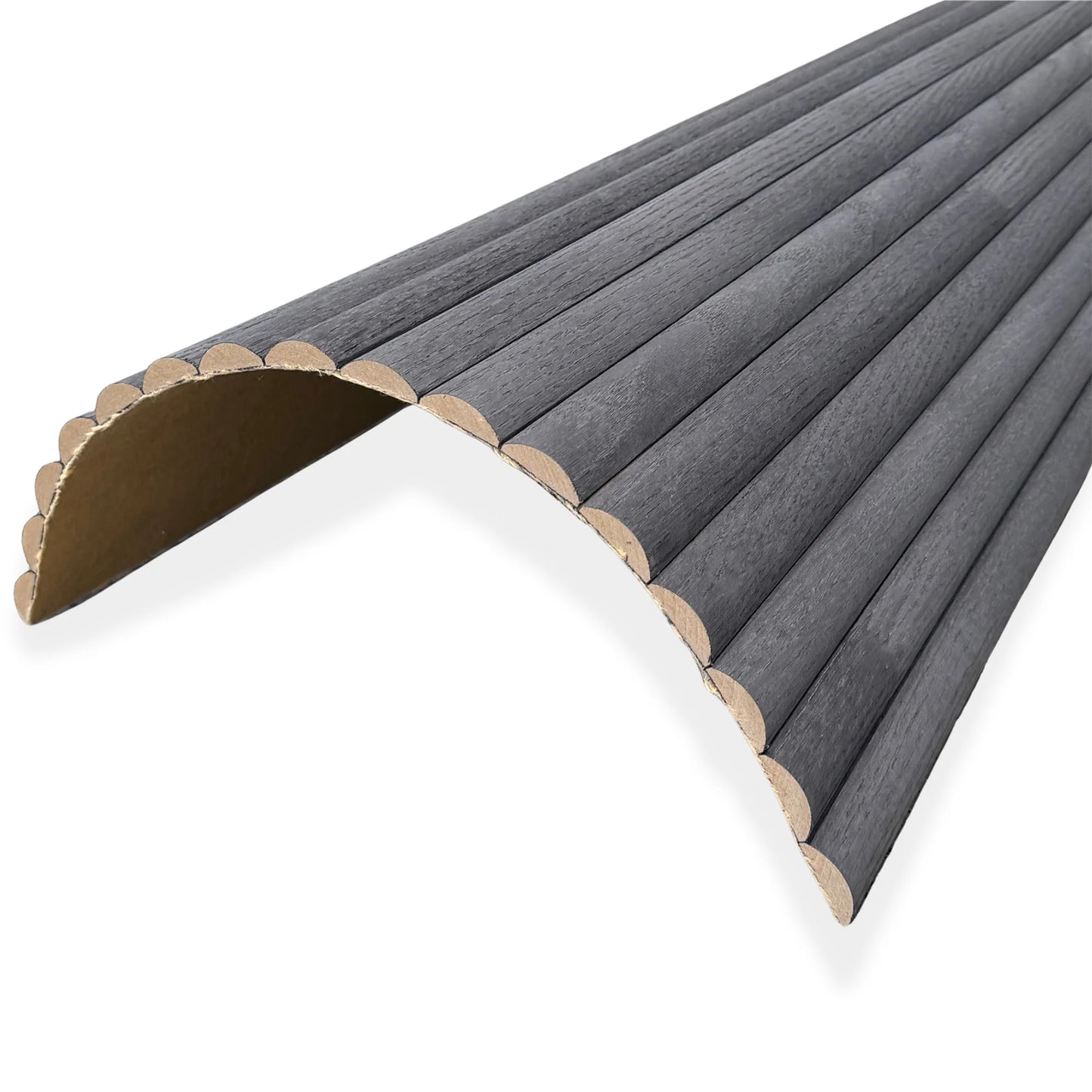 WOODFLEX Flexible Wooden Slat Wall Panel - Black Oak - 2700mm x 600mm - Half Round 37mm