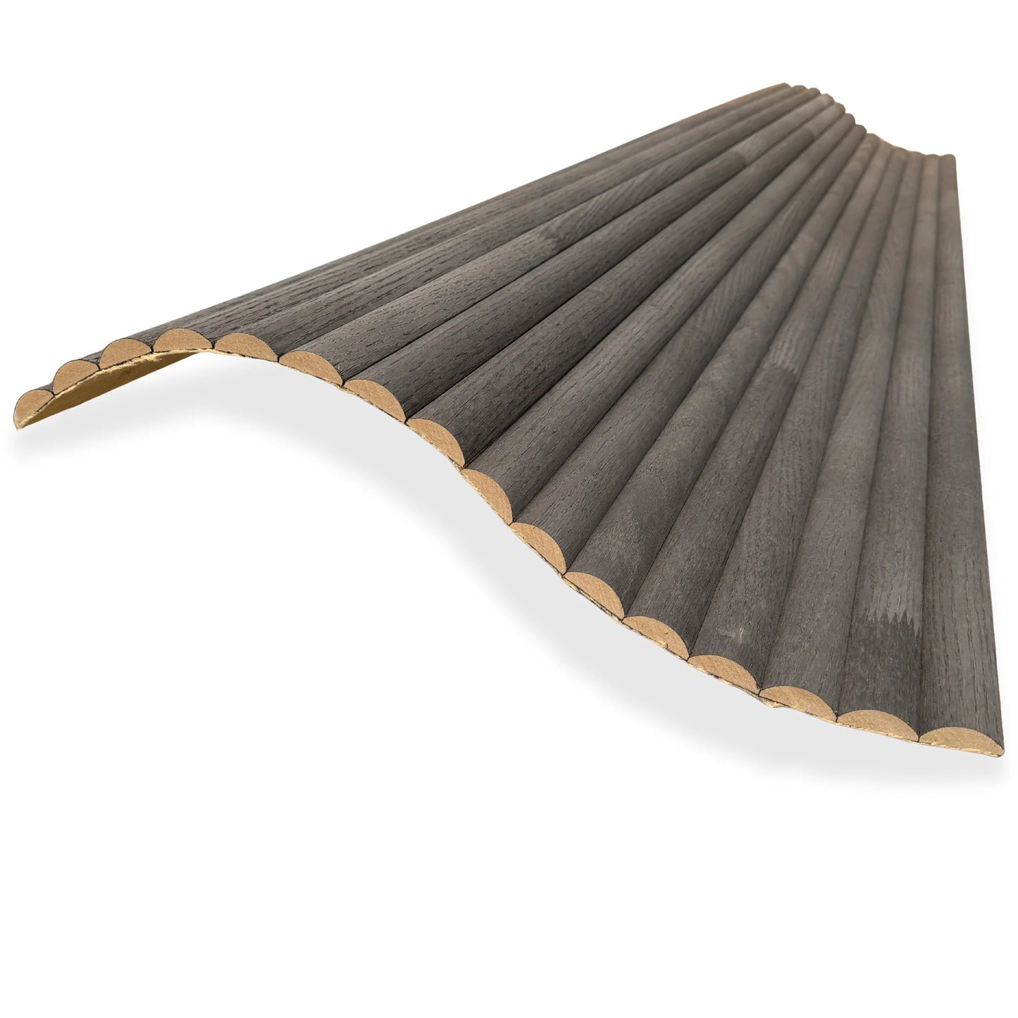 WOODFLEX Flexible Wooden Slat Wall Panel - Black Oak - 2700mm x 600mm - Half Round 37mm