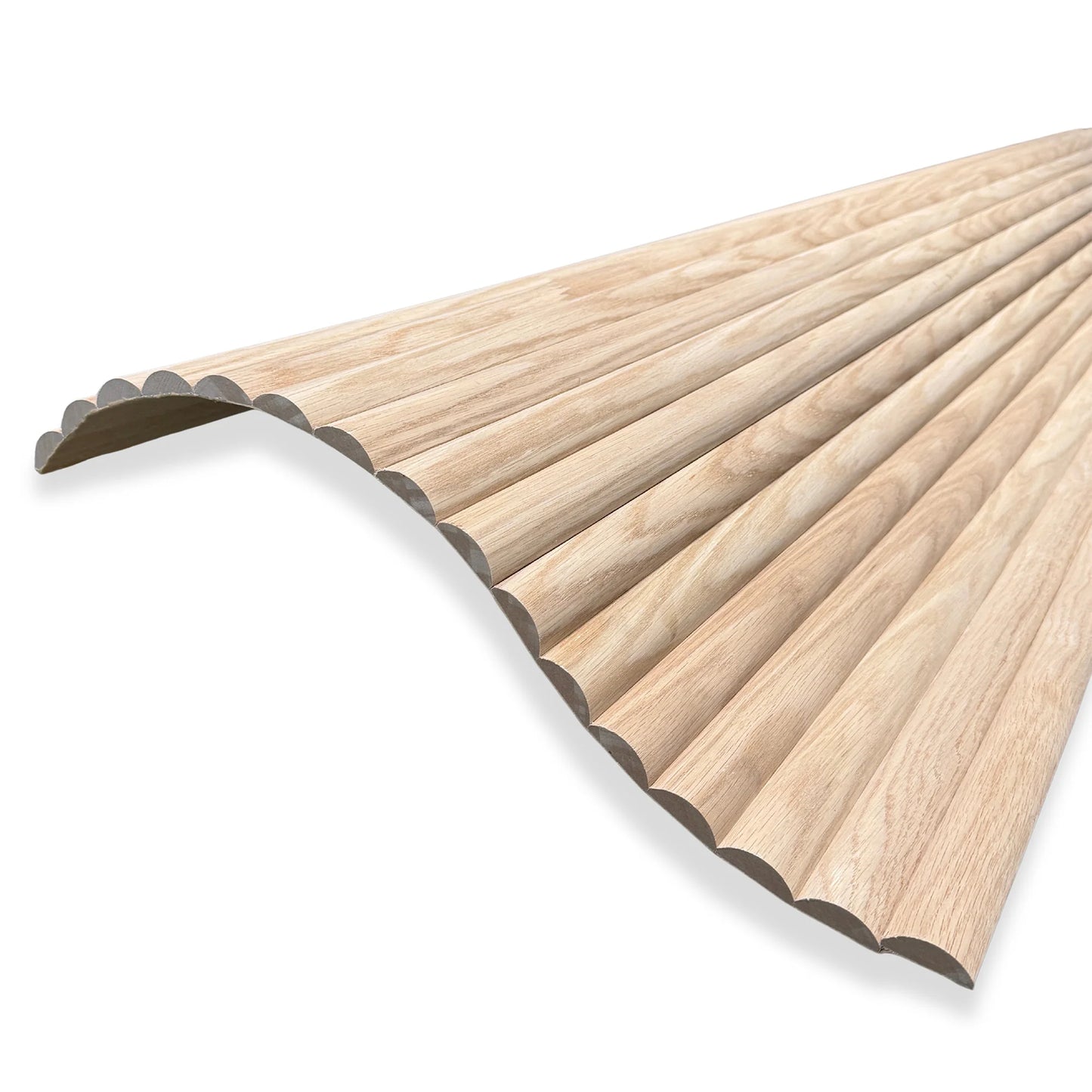 WOODFLEX Flexible Wooden Slat Wall Panel - Oak Veneer - 2700mm x 600mm - Half Round 37mm