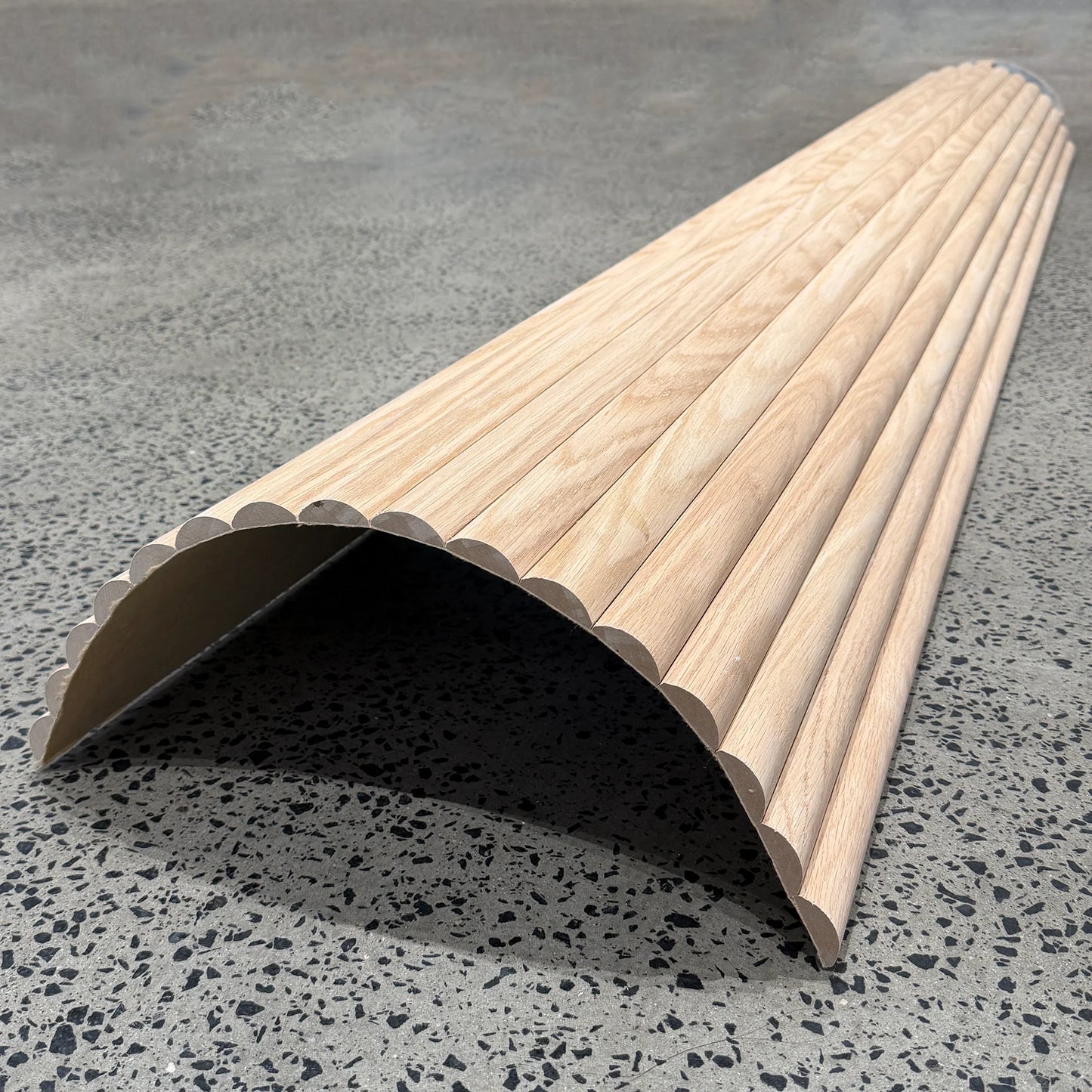 WOODFLEX Flexible Wooden Slat Wall Panel - Oak Veneer - 2700mm x 600mm - Half Round 37mm