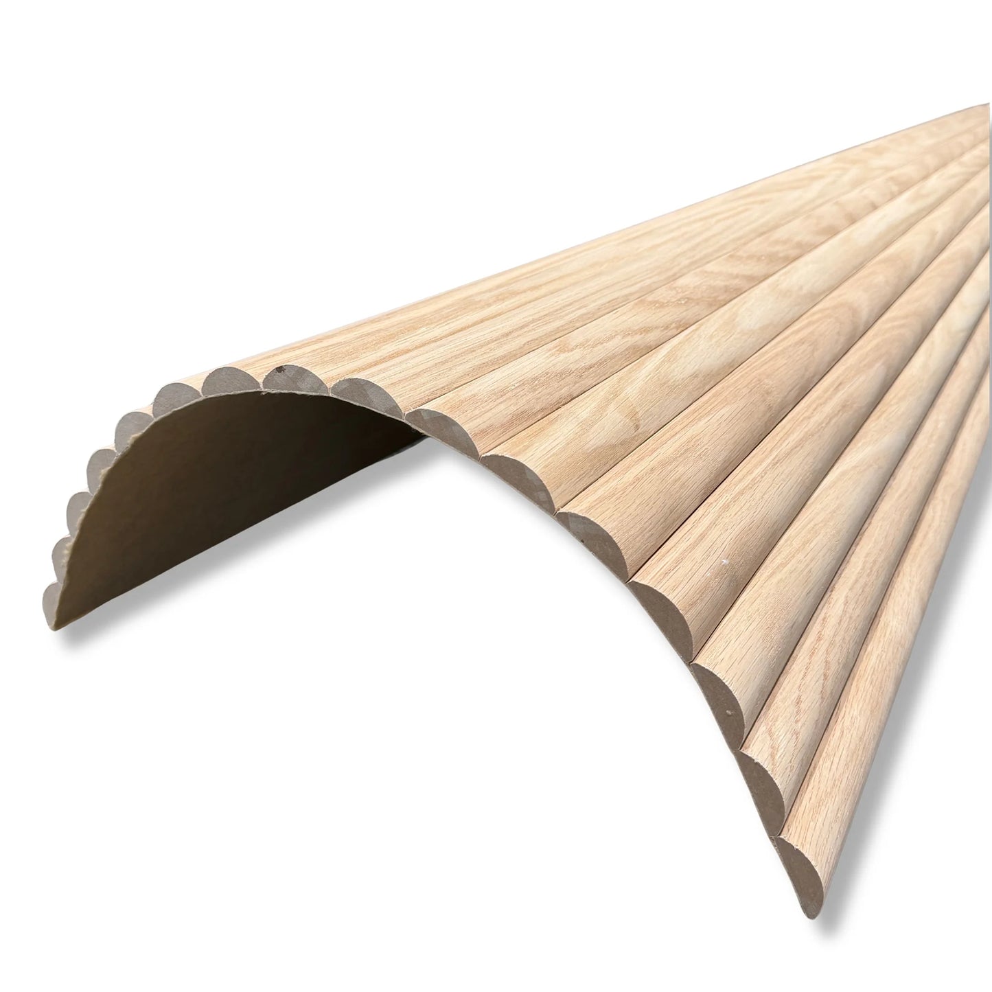 WOODFLEX Flexible Wooden Slat Wall Panel - Oak Veneer - 2700mm x 600mm - Half Round 37mm