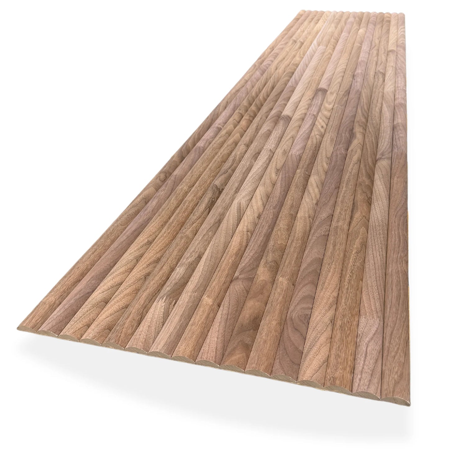 WOODFLEX Flexible Wooden Slat Wall Panel - Walnut Veneer - 2700mm x 600mm - Half Round 37mm