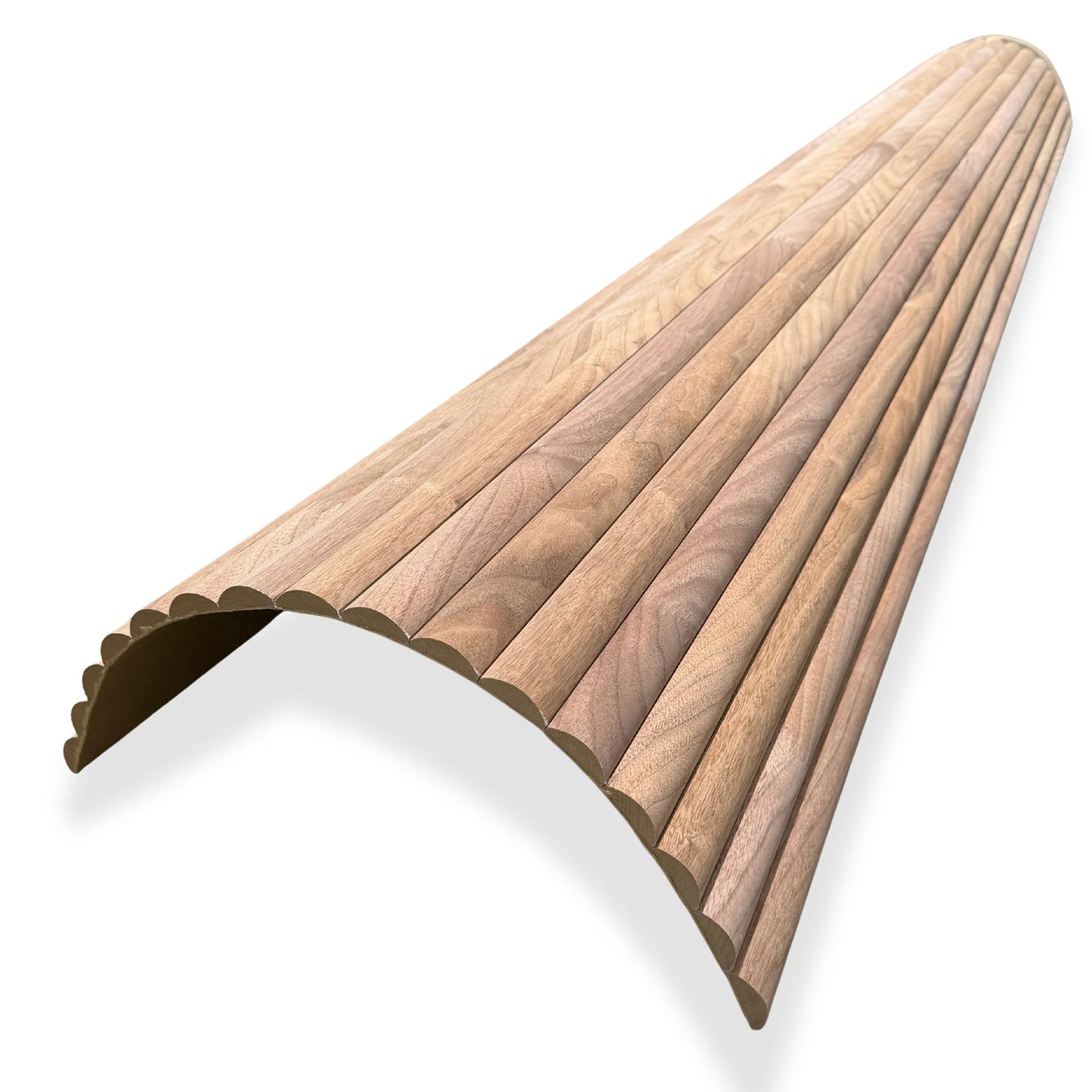 WOODFLEX Flexible Wooden Slat Wall Panel - Walnut Veneer - 2700mm x 600mm - Half Round 37mm