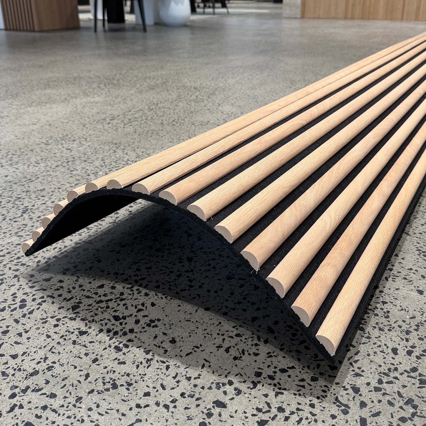 WOODFLEX Flexible Acoustic Slat Wall Panel - Half Round Oak Veneer - 2700mm x 600mm