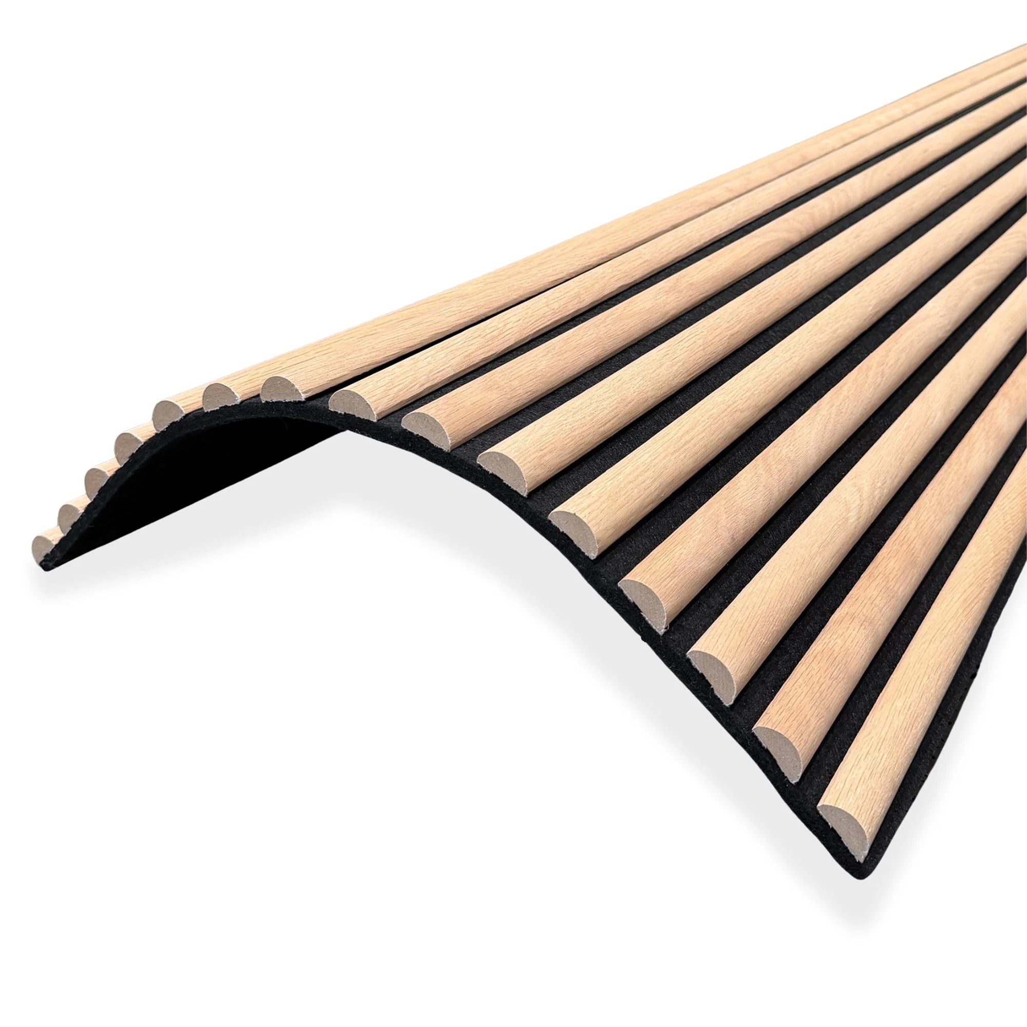 WOODFLEX Flexible Acoustic Slat Wall Panel - Half Round Oak Veneer - 2 ...