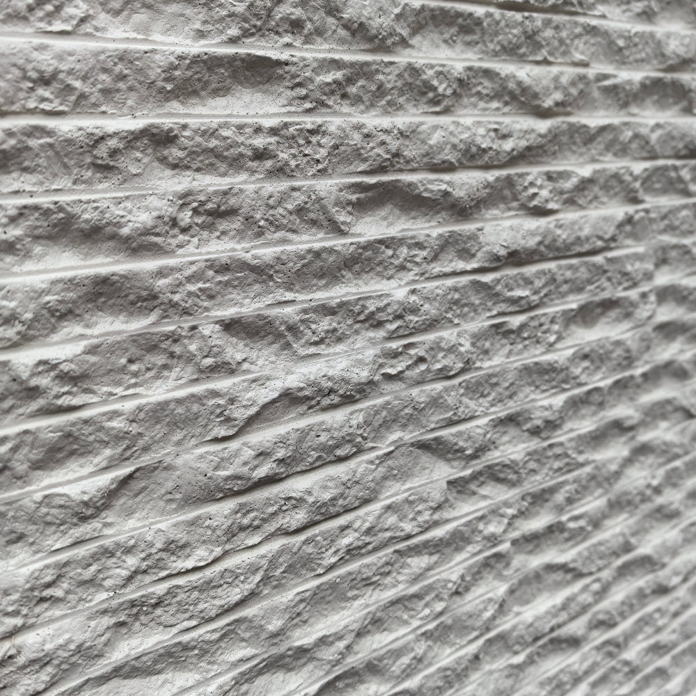 WOODFLEX FLEXIBLE PU STONE PANEL - ROUGH LINE White - 1200 x 600mm