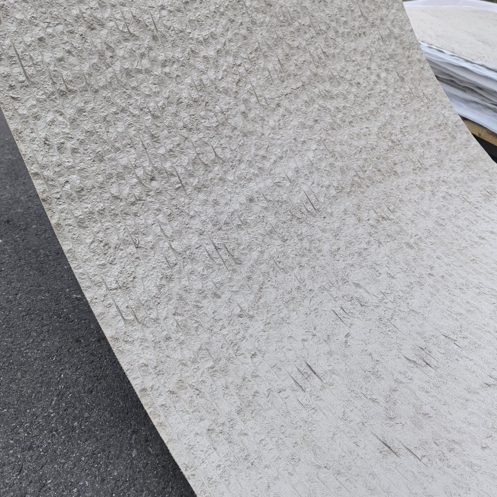 WOODFLEX FLEXIBLE PU STONE PANEL - ROUGH LINE White - 1200 x 600mm