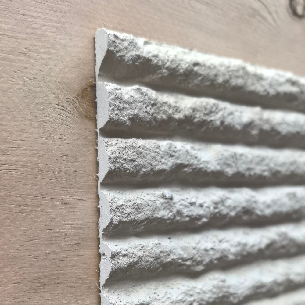 WOODFLEX FLEXIBLE PU STONE PANEL - ROUNDED LINE White - 1200 x 600mm