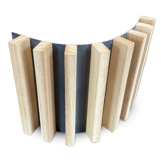 WOODFLEX Flexible Outdoor Hard Wood Wall & Ceiling Cladding - Oak & Black - SAMPLE