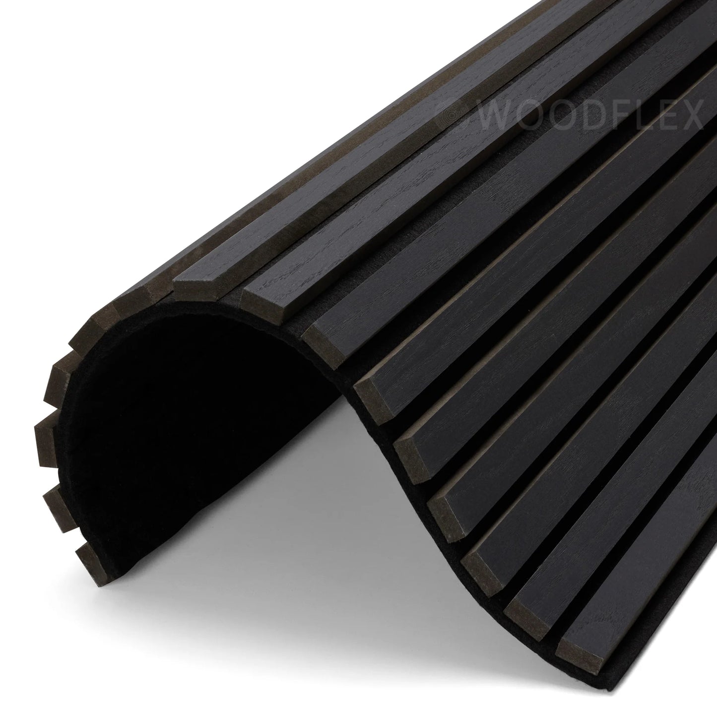 WOODFLEX Flexible Acoustic Wood Slat Wall Panel - Black Coated - 3000mm x 600mm