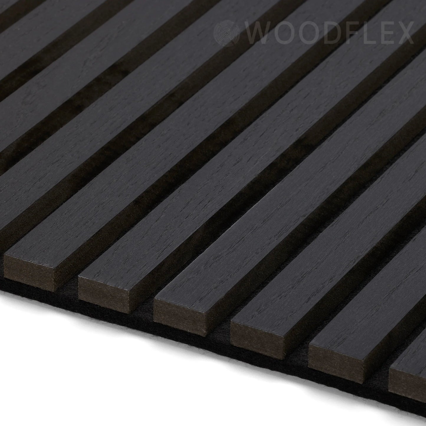 WOODFLEX Flexible Acoustic Wood Slat Wall Panel - Black Coated - 3000mm x 600mm