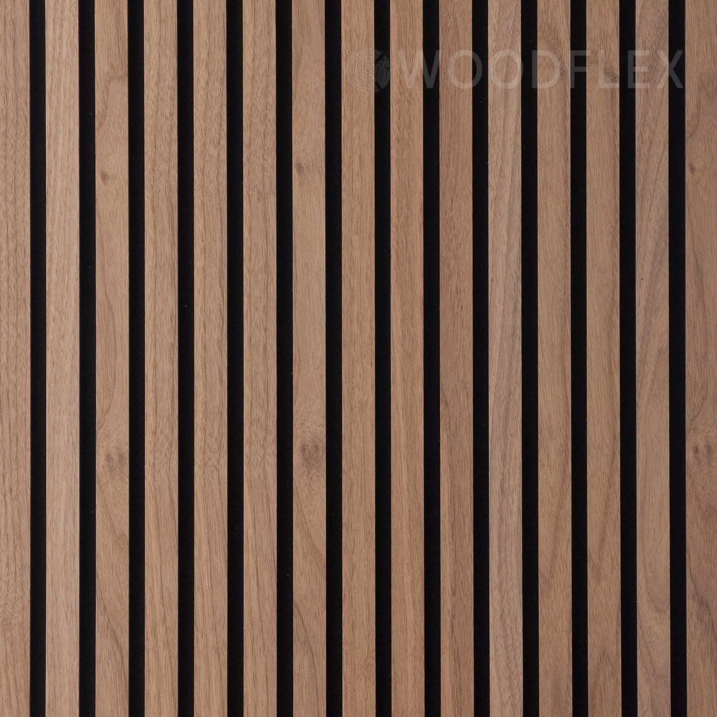 WOODFLEX Flexible Acoustic Wood Slat Wall Panel, Walnut Veneer - 2700mm x 600mm