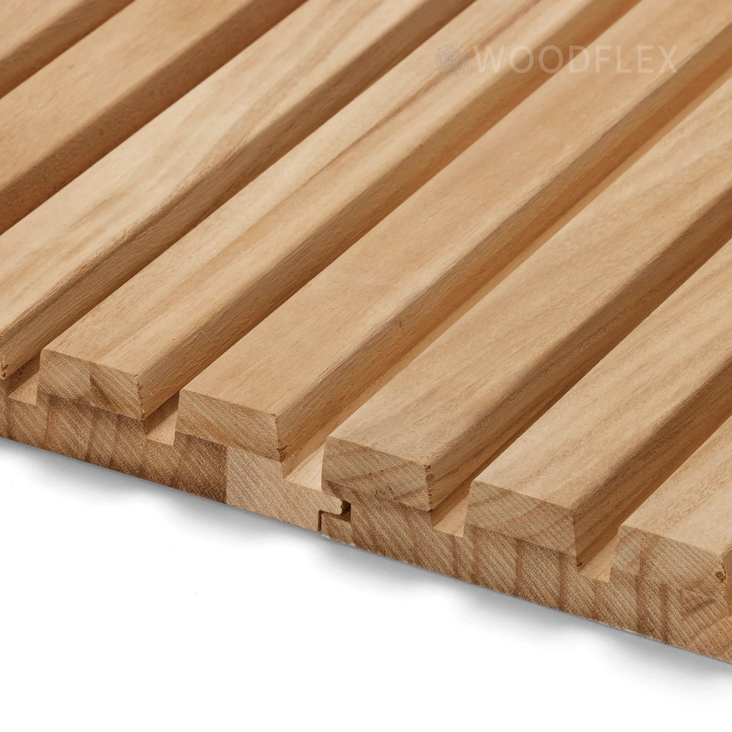 WOODFLEX Outdoor & Indoor Solid Hard Wood Slat Wall Ceiling Pool Fence Cladding - Paulownia - 3000mm x 545mm